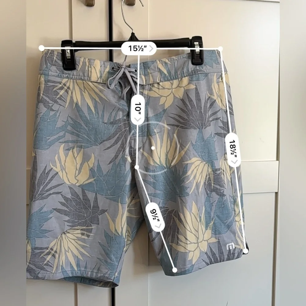 Travis Mathew Palm Beach Swim Shorts Board Shorts Men’s Size 32 Waist Gray Beach